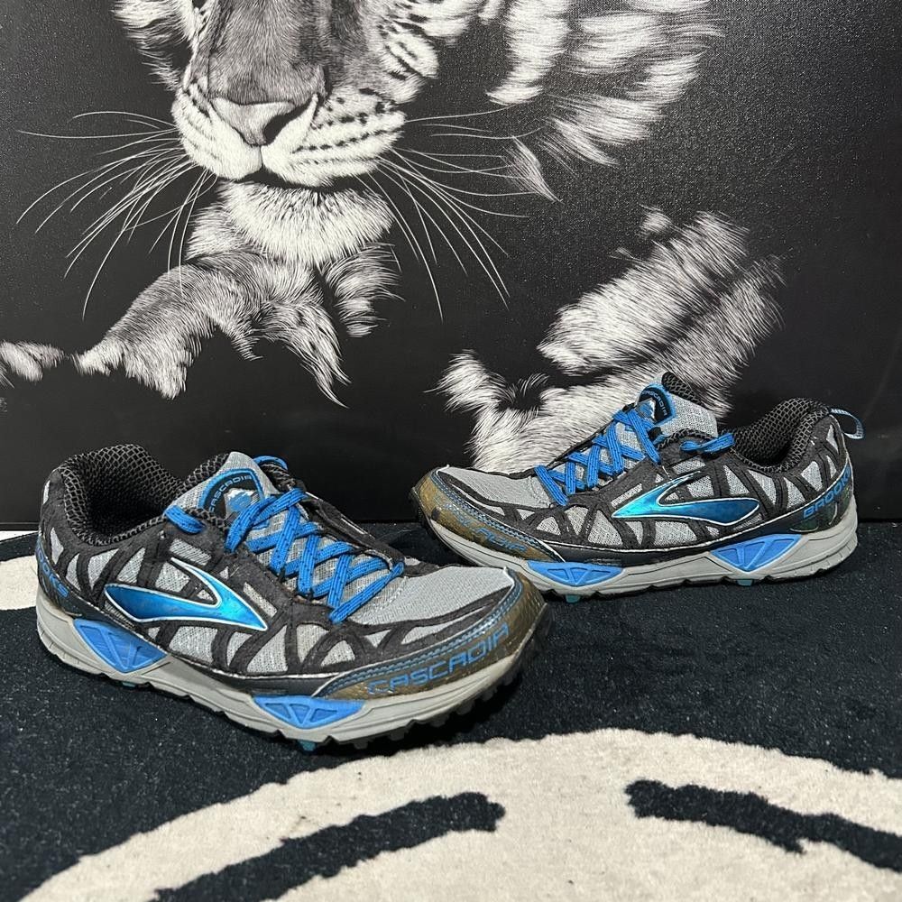 Brooks Cascadia 8 1101331D492 Athletic Shoes Mens 10D Blue Leather Trail Running